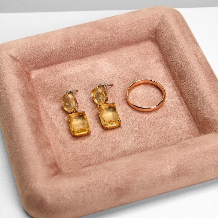 Подставка для украшений универсальная без вставок «Плюш», флок, 12×12×1,8 см, цвет розовый Подставка для украшений универсальная без вставок «Плюш», флок, 12×12×1,8 см, цвет розовый