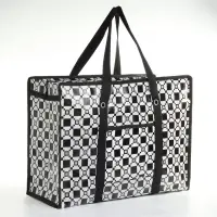 Сумка хозяйственная на молнии, 35 л, 50&times;20&times;35 см, чёрная