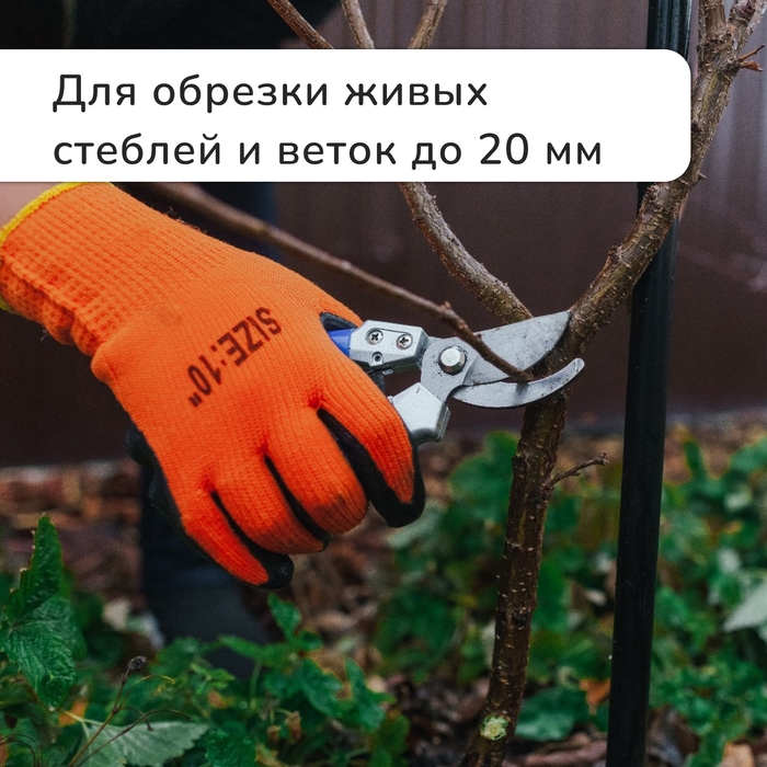 Секатор плоскостной, 8 Секатор плоскостной, 8" (20 см), c пластиковыми ручками, Greengo