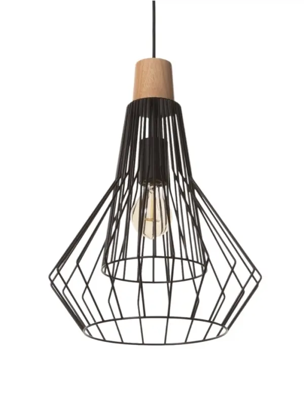 Светильник потолочный BayerLux &laquo;Крит&raquo;, 1&times;40 Вт, Е27, черный/коричневый, 30&times;30&times;42(142)см