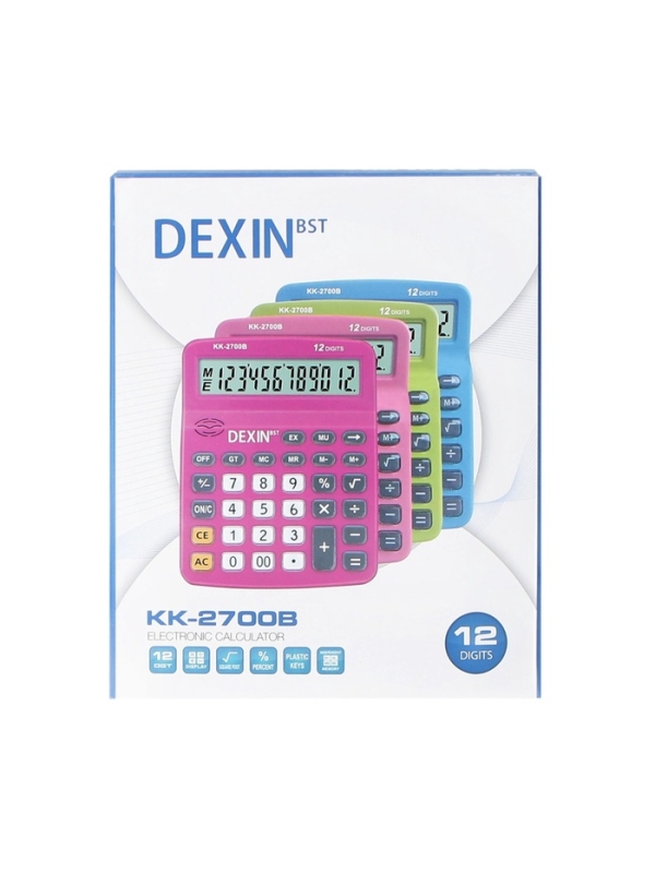 Калькулятор настольный 12-разрядный КК-2700В, розовый