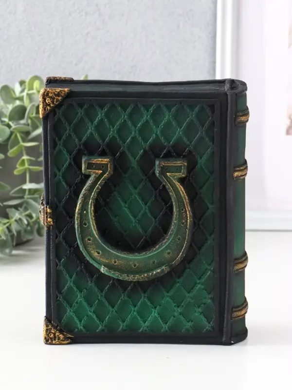 Копилка (гипс) Книга Лошадь  Высота 21 см, ширина 7,5 см, длина 16,5 см, малахит