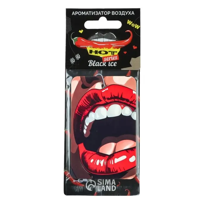 Ароматизатор в авто подвесной Cartage Hot Series, Чёрный лёд, картонный Ароматизатор в авто подвесной Cartage Hot Series, Чёрный лёд, картонный