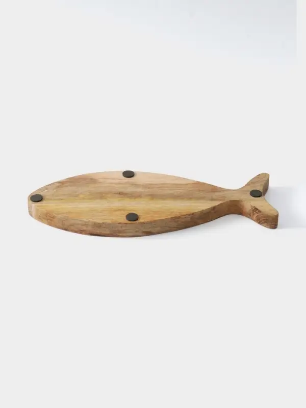 Блюдо в форме рыбки &laquo;Черепаха и цветы&raquo;, 32&times;11.5&times;2 см, дерево манго