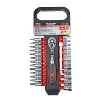 Набор головок торцевых с аксессуарами 1/4"DR (4-14 мм) (28 предметов) AVS NG14-28P