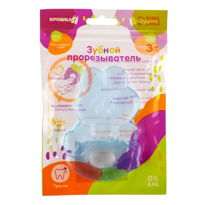 Прорезыватель охлаждающий с водой «Зайчик», цвет МИКС, Крошка Я