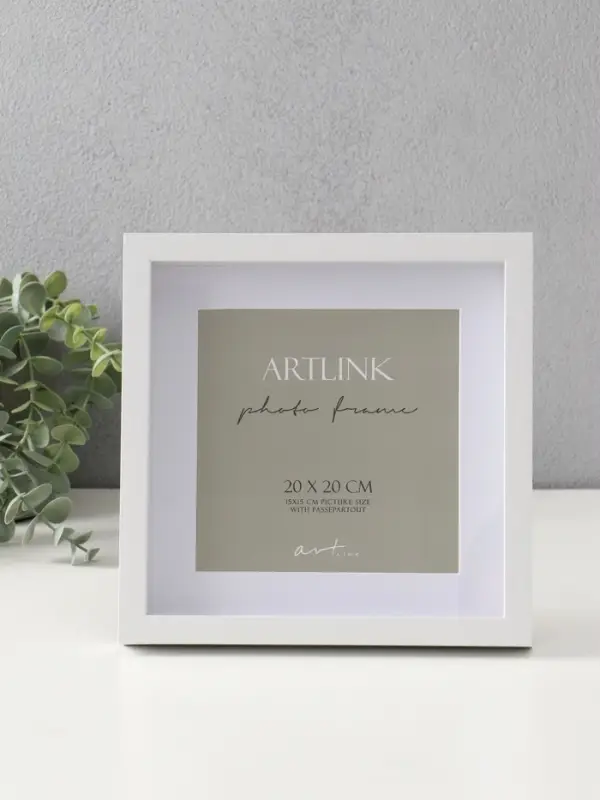 Фоторамка МДФ "Camila" 20х20 см, с паспарту (14х14 см), белый