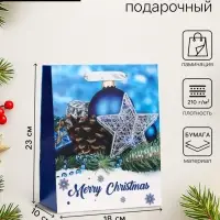 Пакет подарочный новогодний ламинированный &laquo;Рождество&raquo;, 18&times;23&times;10 см