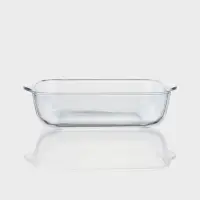 Форма для запекания Paşabah&ccedil;e Borcam, 2 л, 25.6&times;22 см, с крышкой, квадратная, жаропрочное стекло, прозрачная