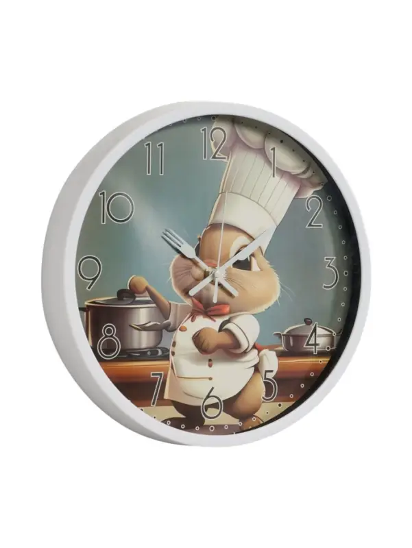 Часы настенные интерьерные &laquo;Кролик-шеф&raquo;, для кухни, бесшумные, плавный ход, d=29.5 см, толщина 4.5 см