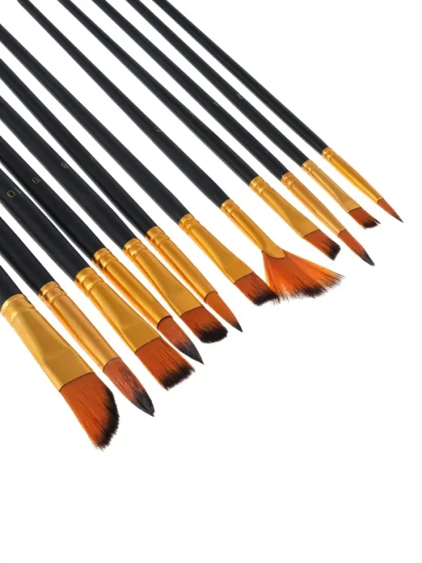 Набор кистей для рисования Calligrata, синтетика, 12 штук: № 1, 2, 3, 4, 5, 6, 7, 8, 9, 10, 11, 12