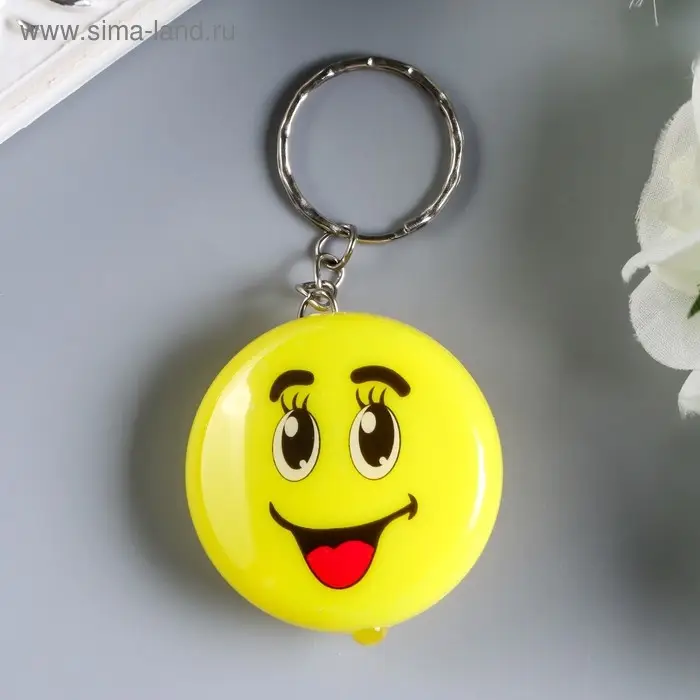Фонарик свет на кольце  Фонарик свет на кольце "Смайлик-рожица" светит МИКС 1х4х4 см