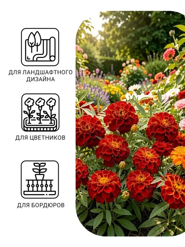 Семена цветов Бархатцы &laquo;Кармен&raquo;, 0.2 г, &laquo;Семена Алтая&raquo;