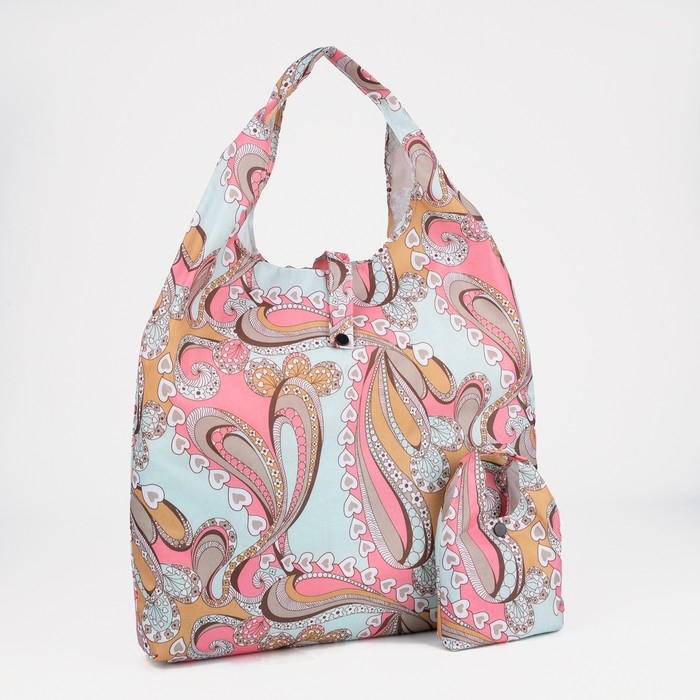 Сумка хозяйственная на кнопке, складная, цвет розовый Сумка хозяйственная на кнопке, складная, цвет розовый