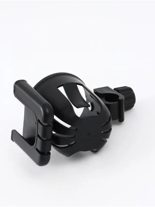 Подстаканник с держателем телефона для коляски, черный, Крошка Я