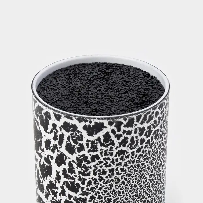 Подставка для ножей с наполнителем Доляна &laquo;Кракле&raquo;, 14&times;9 см, чёрная