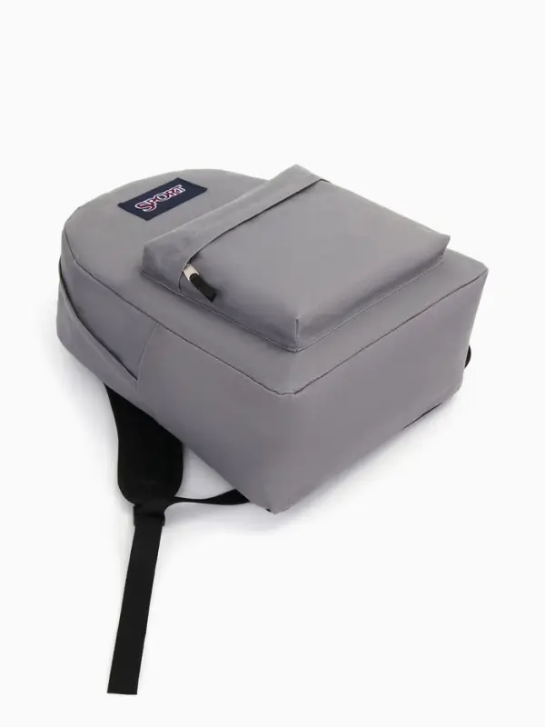 Рюкзак школьный на молнии, с карманом, однотонный, размер 30&times;14&times;41 см, серый