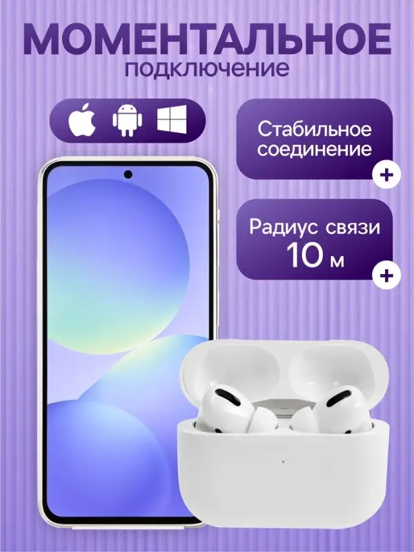 Наушники беспроводные Windigo Pro, TWS, вакуумные, Bluetooth 5.0, 40/500 мАч, белые глянцевые