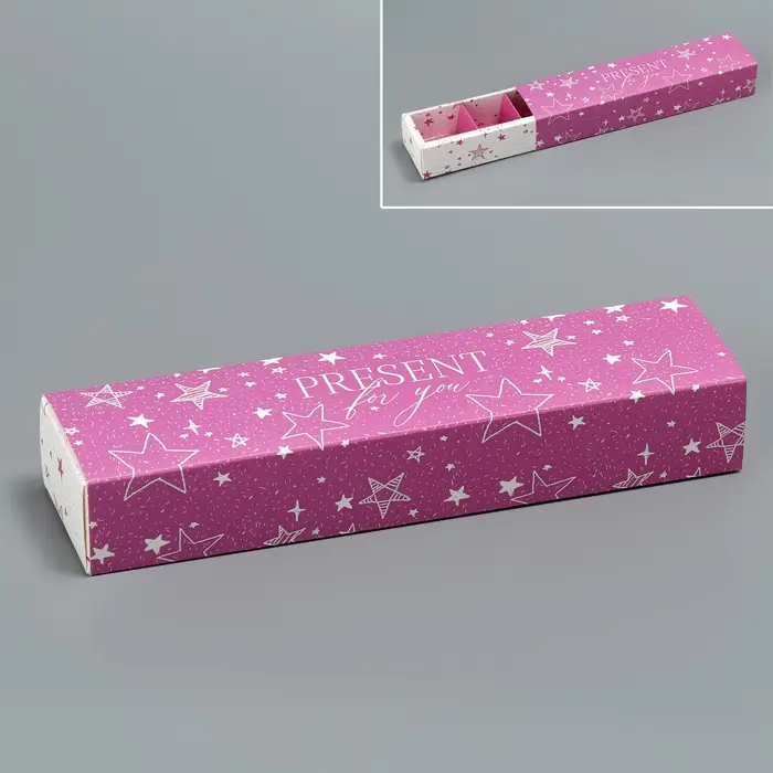 Коробка для конфет, кондитерская упаковка, 5 ячеек, «Present», 5 х 21 х 3.3 см Коробка для конфет, кондитерская упаковка, 5 ячеек, «Present», 5 х 21 х 3.3 см