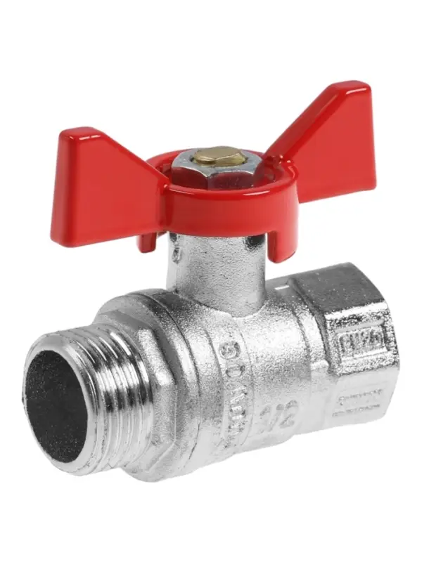 Кран шаровой ZEIN engr, наружная/внутренняя резьба 1/2", бабочка, цинк