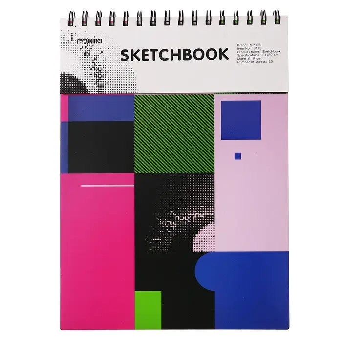 Скетчбук 21&times;29 см для пастели, 30 листов, жесткая обложка, плотность 130 г, МИКС