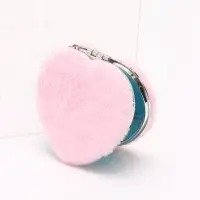 Зеркало складное с мехом &laquo;Сердце&raquo;, d=7.5 см, розовое