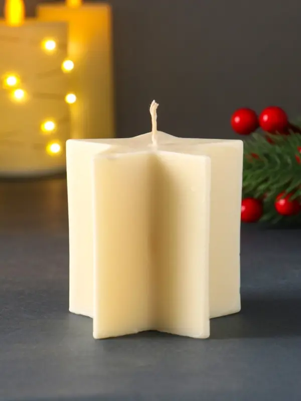 Свеча "Большая звезда" 75*75*75мм, белая