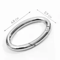 Овал-карабин, 4.8&times;2.9 см / 38&times;5 мм, 5 шт., цвет серебряный
