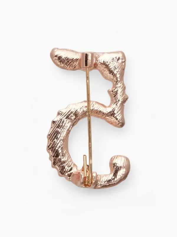 Брошь &laquo;Школа. Пятёрка&raquo;, белая в розовом золоте