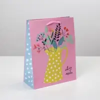 Пакет подарочный ламинированный, упаковка, With love, MS 18&times;23&times;8 см