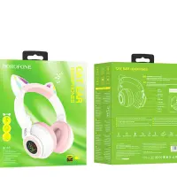 Наушники BO18 Bluetooth Borofone бело-розовые