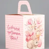 Коробка подарочная пасхальная с окном «Пасхальный букет» 15×15×18 см Коробка подарочная пасхальная с окном «Пасхальный букет» 15×15×18 см