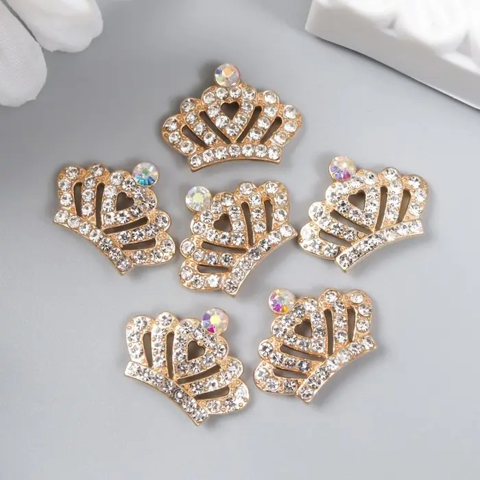 Декор для творчества металл  Декор для творчества металл "Корона императора" золото, стразы 1,4х1,9 см