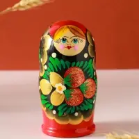 Матрёшка дерево &laquo;Наталья&raquo;, ягоды, 5-кукольная