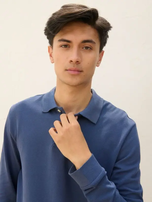 Рубашка поло унисекс с длинным рукавом Pacific LSL, синяя (джинс), размер XS Рубашка поло унисекс с длинным рукавом Pacific LSL, синяя (джинс), размер XS