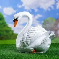 Садовая фигура из полистоуна &laquo;Лебедь&raquo;, 40&times;37&times;25 см
