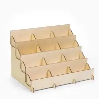 Подставка под открытки 12 ячеек по 10.8 см, 34.5&times;23&times;25 см, толщина 3 мм, бежевая