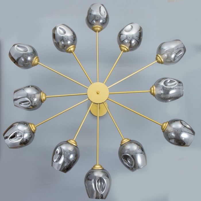 Люстра Люстра "Мурано" 12хЕ27 60Вт золото дымчатый 105х105х35см BayerLux