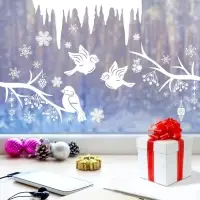 Наклейки на окна многоразовые &laquo;Новогодние птички&raquo;, 50&times;70 см