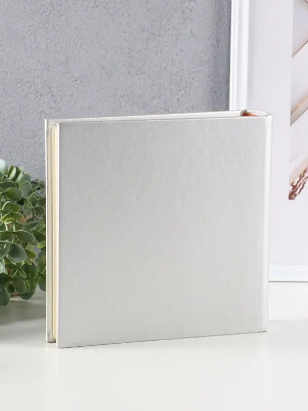 Фотоальбом Делюкс 200ф 10X15см, бум.карм.с мемо, книжн. пер-т., серебро