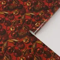 Бумага упаковочная глянцевая с фольгированием &laquo;Красные шары&raquo;, 70&times;100 см