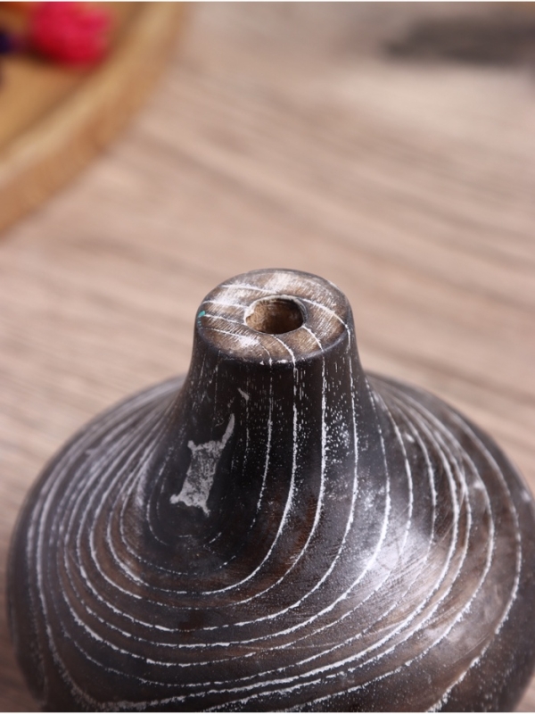 Ваза Ваза "Муэрта" дерево Джати, 12х12х8 см, цв. темно-коричневый