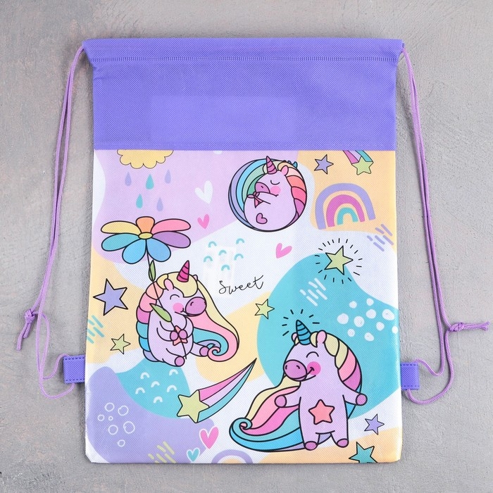 Мешок для обуви «Единорог»  полиэстер, размер 30 х 40 см Мешок для обуви «Единорог»  полиэстер, размер 30 х 40 см