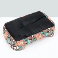 Лежанка для животных, 45&times;30&times;15 см, ротанговый коврик, бежево-серая