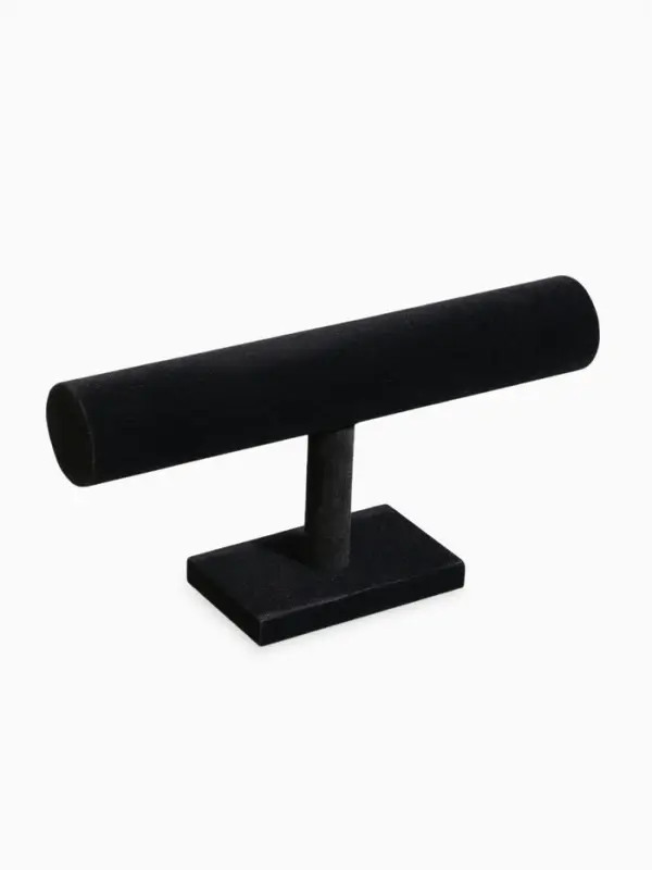 Подставка для часов, браслетов QF, флок, 30&times;7.5&times;15.5 см ( &plusmn; 2 см), d=5 см, чёрная