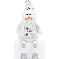 Игрушка мягкая &laquo;Снеговик в костюмчике с пайетками&raquo; 44&times;19 см, серебристо-белый