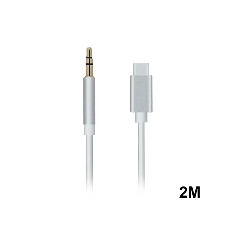 Кабель AUX TYPE-C - 3.5mm. TPE белый  2M