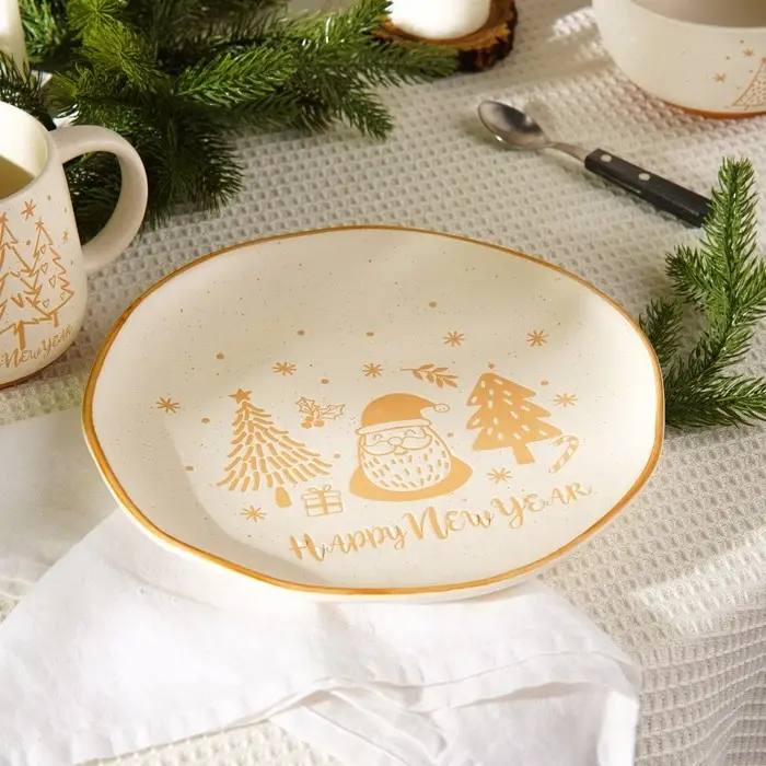 Тарелка SL Home &laquo;С Новым Годом&raquo;, d=27 см, керамика, белая