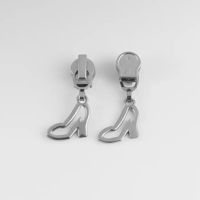 Бегунок для молнии &laquo;Спираль&raquo;, №5, &laquo;Туфелька&raquo;, 10 шт., цвет никель