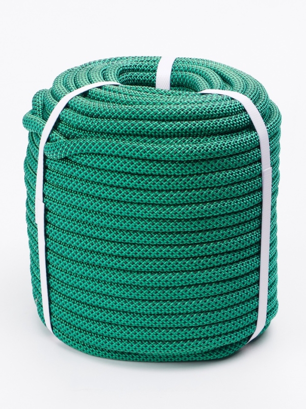 Веревка страховочно-спасательная  Веревка страховочно-спасательная "Climb" 48 прядная, черно-зеленая, d= 10 мм, 50 м